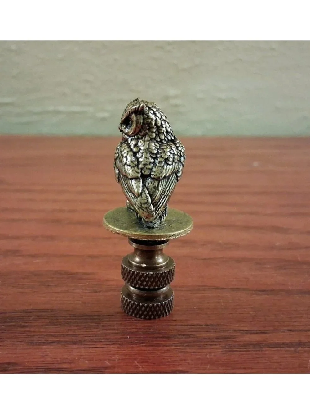 Owl Bird Lamp Finial Shade Topper Retro Detailed Brass Farmhouse
